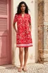 Roman Red Paisley Print Linen Blend Shift Dress - 12 Image 3