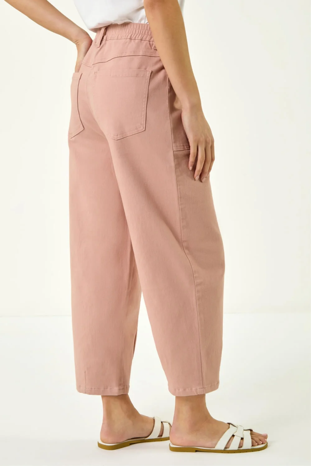 Roman Light Pink Petite Pocket Front Cropped Jeans - 16 Image 3