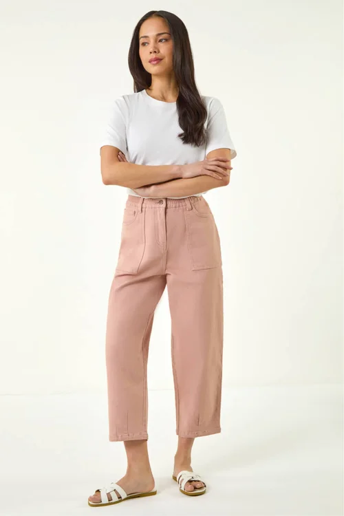 Roman Light Pink Petite Pocket Front Cropped Jeans - 16 Image 2