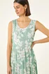 Roman Green Leaf Print Crinkle Midi Dress - 18 Image 4