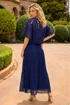 Roman Navy Crochet Overlay Maxi Dress - 14 Image 3