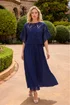 Roman Navy Crochet Overlay Maxi Dress - 14 Image 2