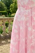 Roman Pink Floral Chiffon Pleat Neck Dress - 16 Image 4