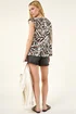 Roman Black Abstract Print Lace Tunic Top - 14 Image 3