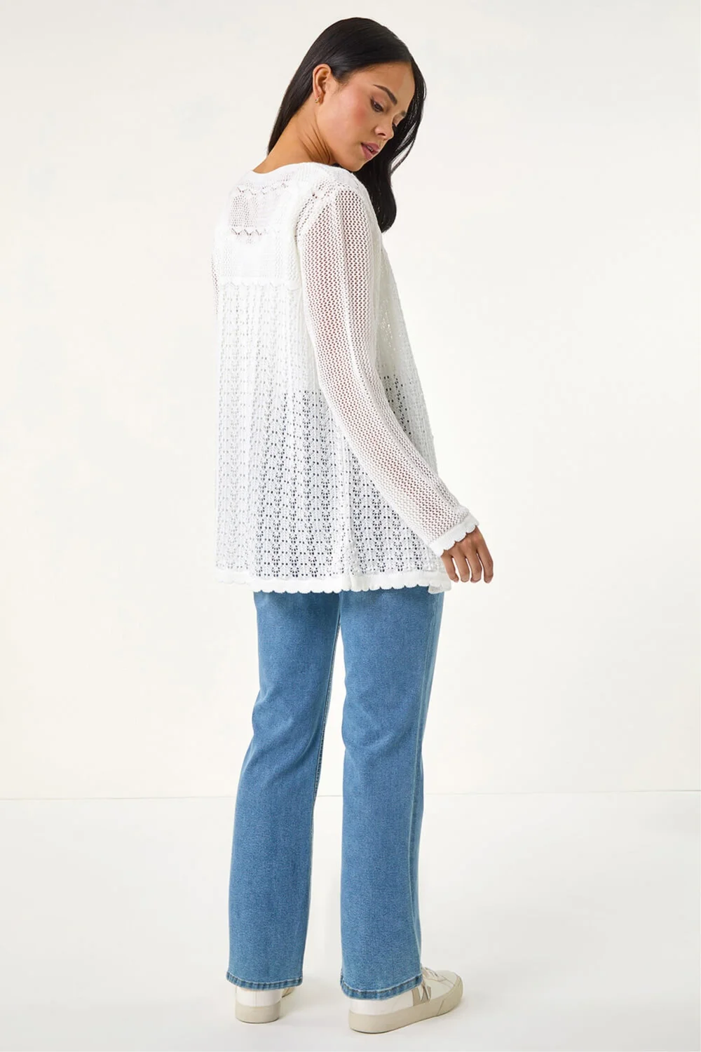 Roman Ivory Petite Pointelle Knit Cardigan - 16 Image 3
