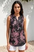 Roman Black Paisley Puff Print Vest Top - 16 Image 1