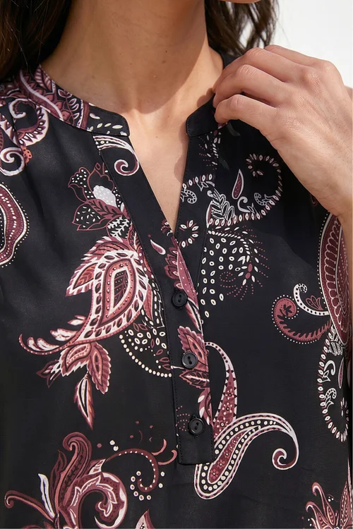 Roman Black Paisley Puff Print Vest Top - 16 Image 4