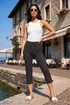 Roman Black Petite Spot Print Bengaline Crop Trouser - 14 Image 1