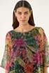 Roman Pink Floral Print Mesh Overlay Top - 20 Image 4