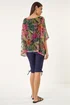 Roman Pink Floral Print Mesh Overlay Top - 20 Image 3