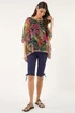 Roman Pink Floral Print Mesh Overlay Top - 20 Image 2