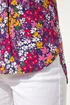 Roman Fuchsia Floral Print Stretch Shirt - 14 Image 4