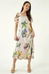 Roman Stone Petite Floral Print Layered Hem Dress - S Image 2