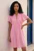 Roman Pink Embroidered V-Neck Dress - 14 Image 1