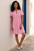 Roman Pink Embroidered V-Neck Dress - 14 Image 3