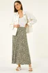 Roman Khaki Leopard Print Midi Skirt - 14 Image 2