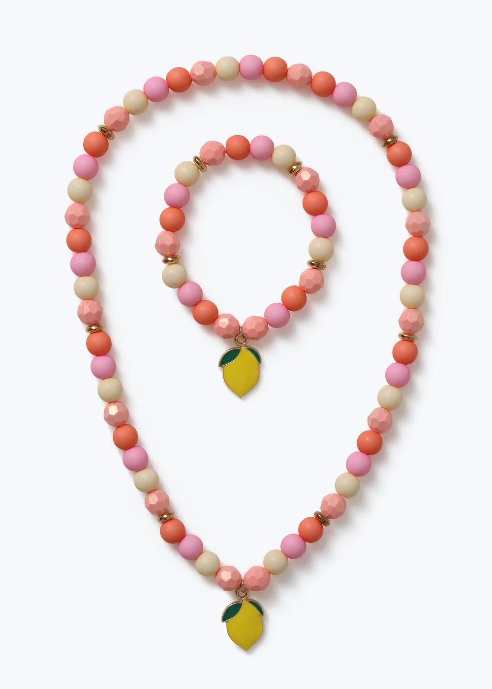 Muse Pink Lemon Beaded Jewellery Set - One Size Image 1