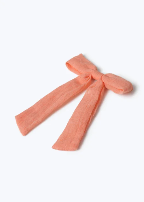 Muse Orange Cloth Bow Clip - One Size Image 2