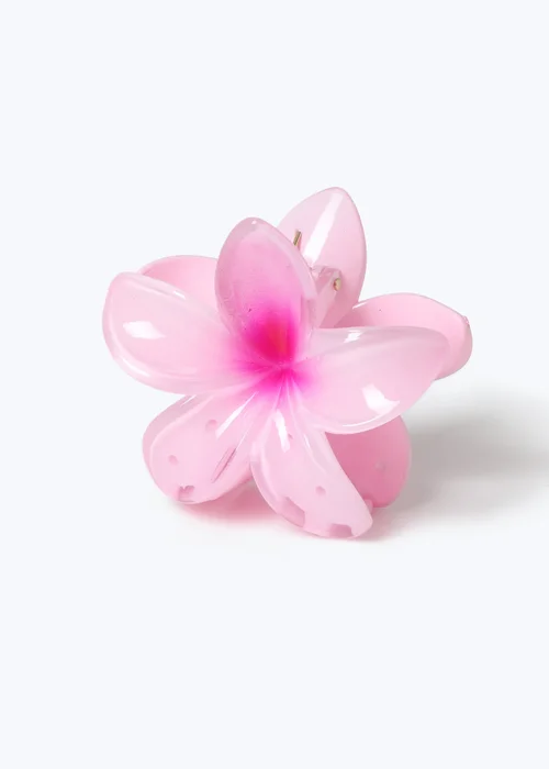 Muse Pink Hibiscus Flower Claw Clip - One Size Image 2