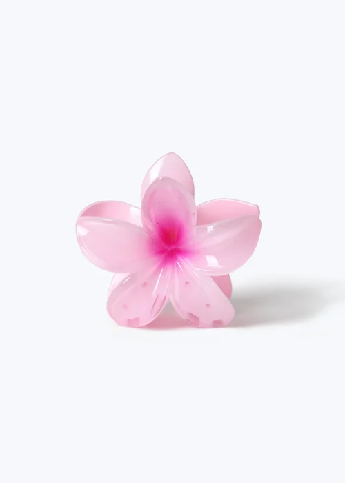 Muse Pink Hibiscus Flower Claw Clip - One Size Image 1
