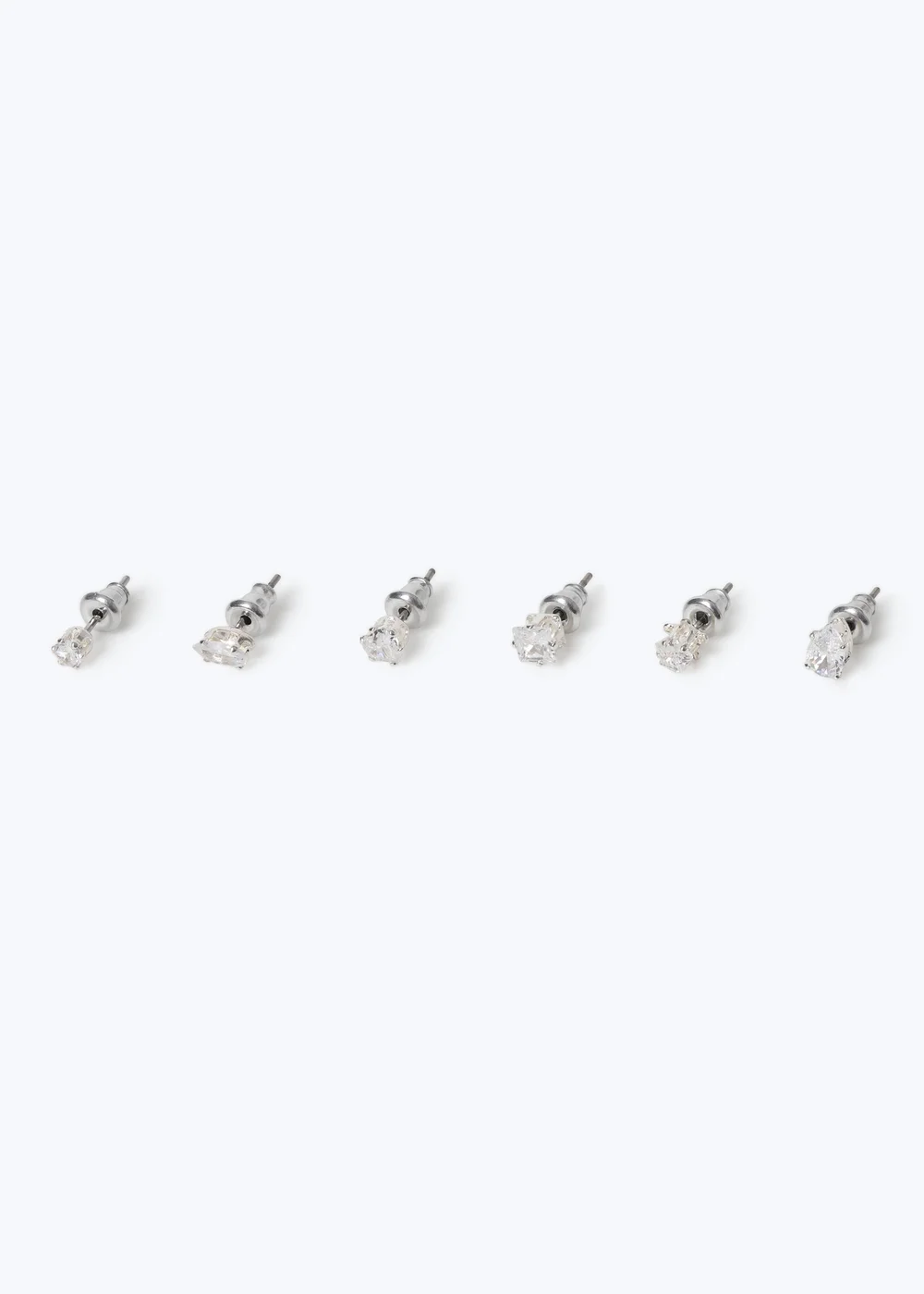 Muse Cz 6 Pack Stud Earrings Silver - One Size Image 1