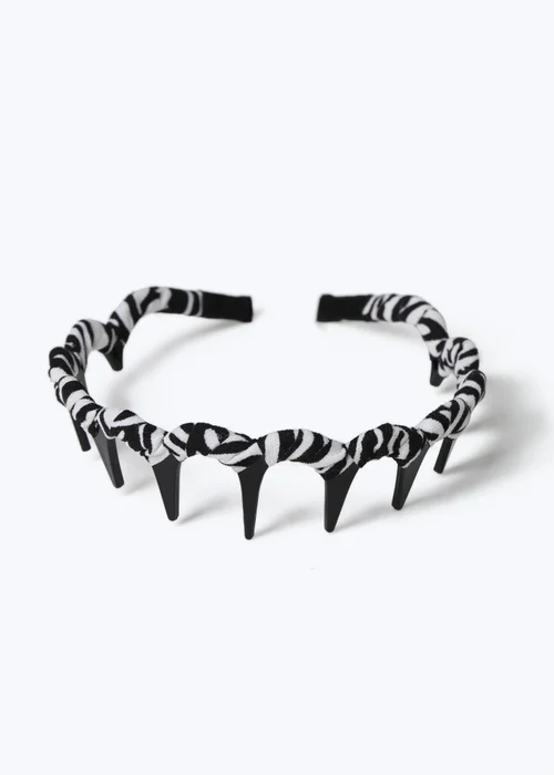 Muse Black & White Wrapped Zig Zag Headband - One Size Image 1