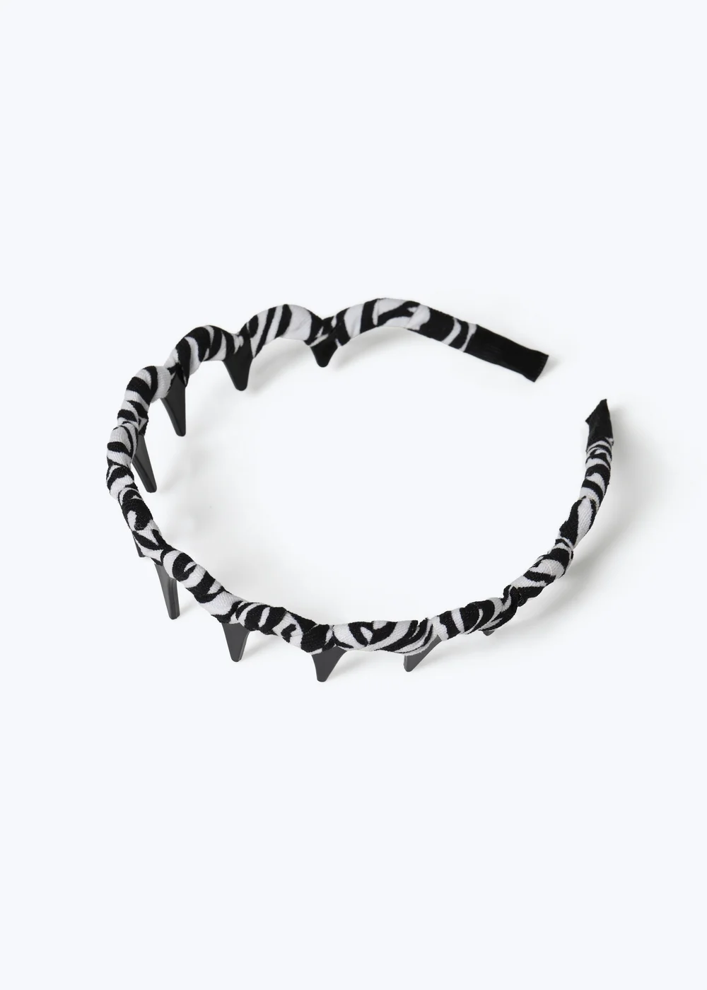 Muse Black & White Wrapped Zig Zag Headband - One Size Image 2
