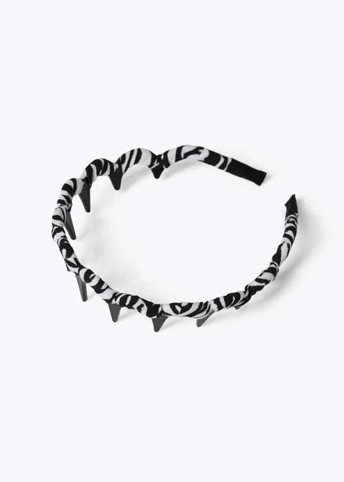 Muse Black & White Wrapped Zig Zag Headband - One Size Image 2