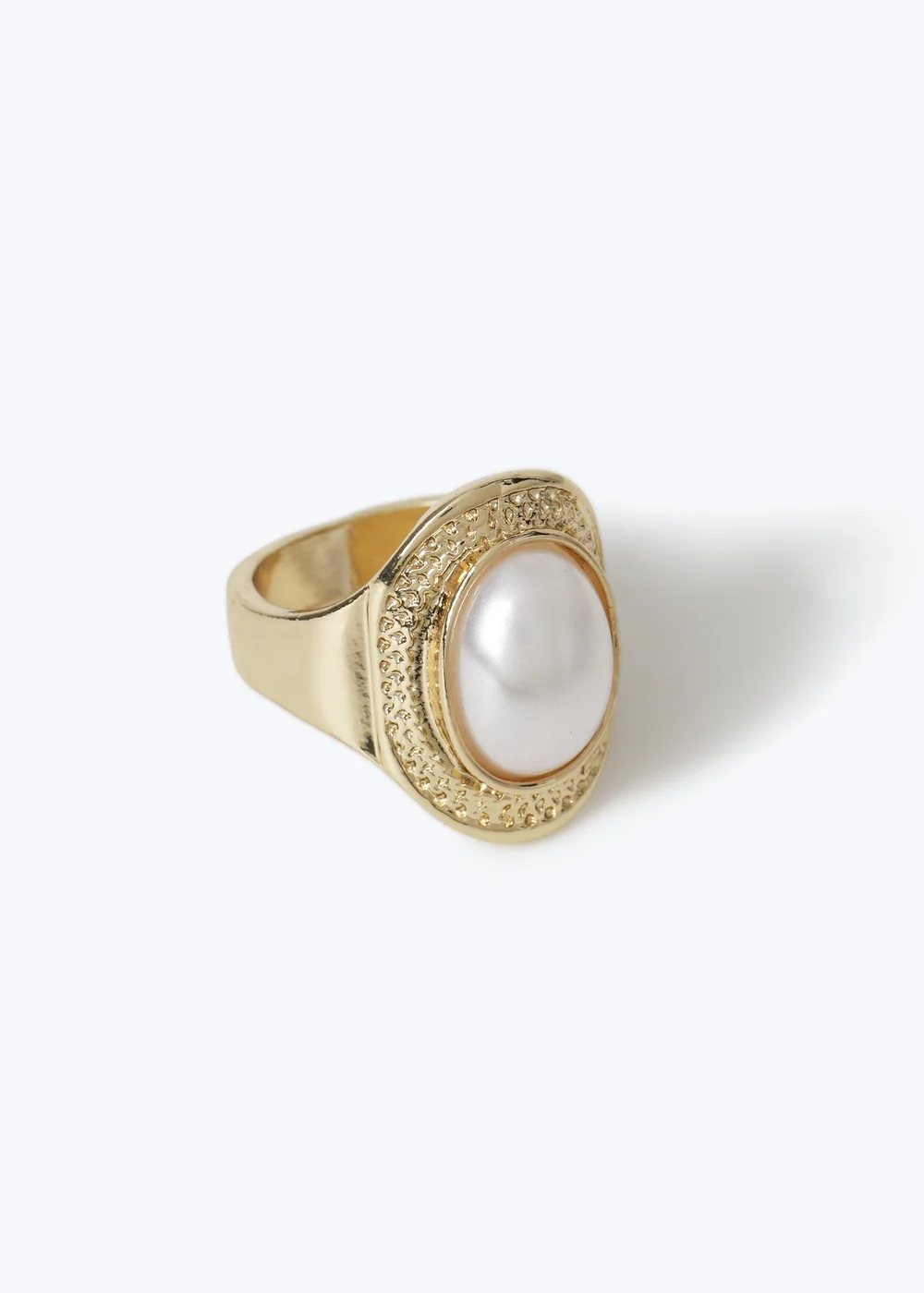Muse Gold Pearl Statement Ring - 17mm Image 1