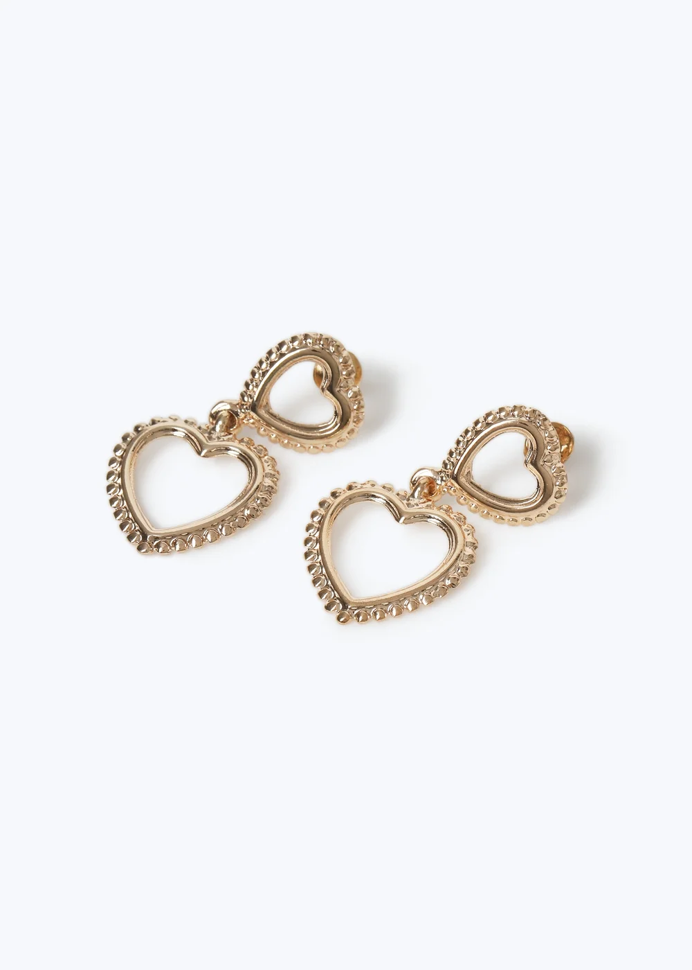 Muse Gold Heart Double Drop Earrings - One Size Image 1