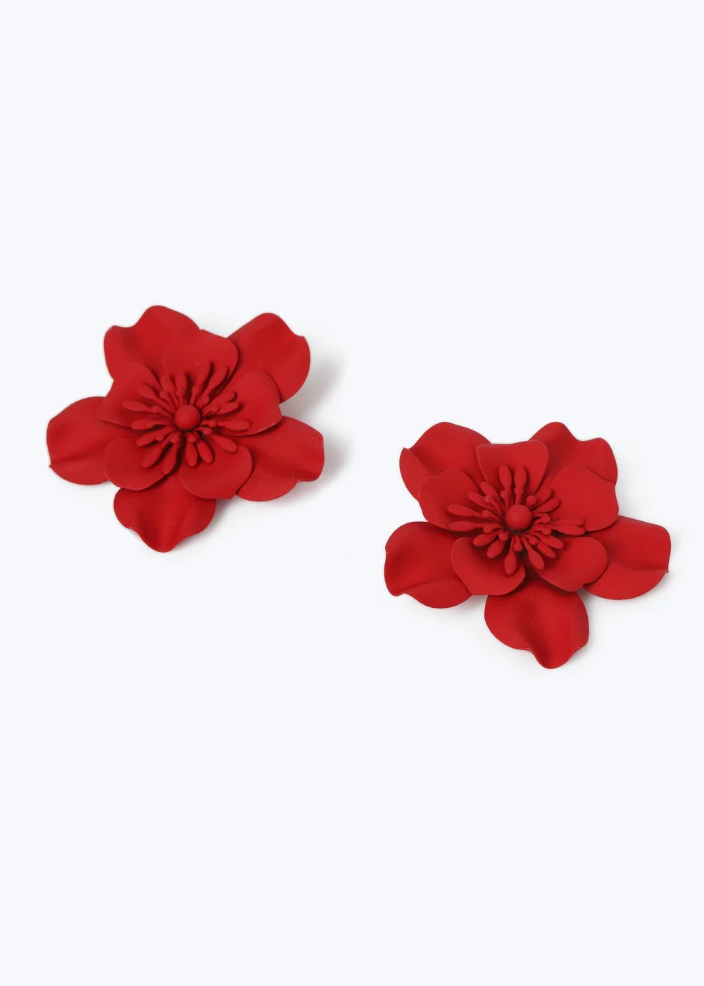 Muse Red Oversized Matte Powdercoat Earring - One Size Image 1