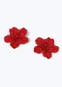 Muse Red Oversized Matte Powdercoat Earring - One Size Image 1