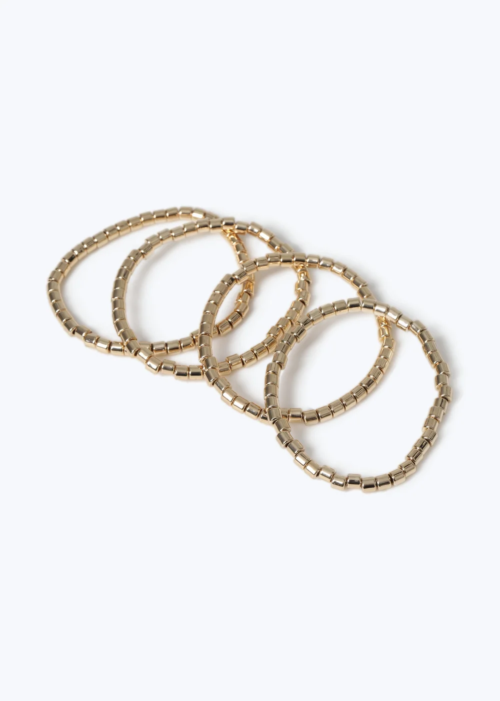 4 Pack Muse Gold Stretch Bracelets - One Size Image 1