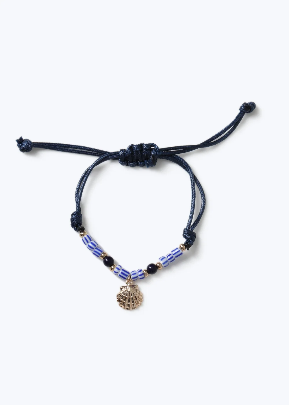 Muse Blue Stripe Shell Stretch Bracelet - One Size Image 1