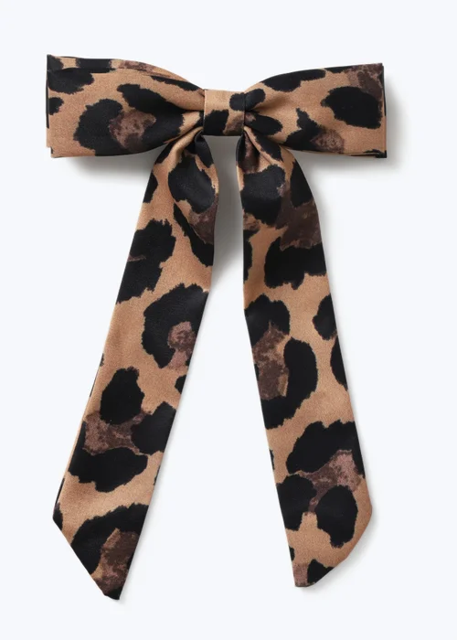 Muse Leopard Linen Bow - One Size Image 1