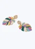 Muse Multicolour Printed Leaf Earrings - One Size Image 2