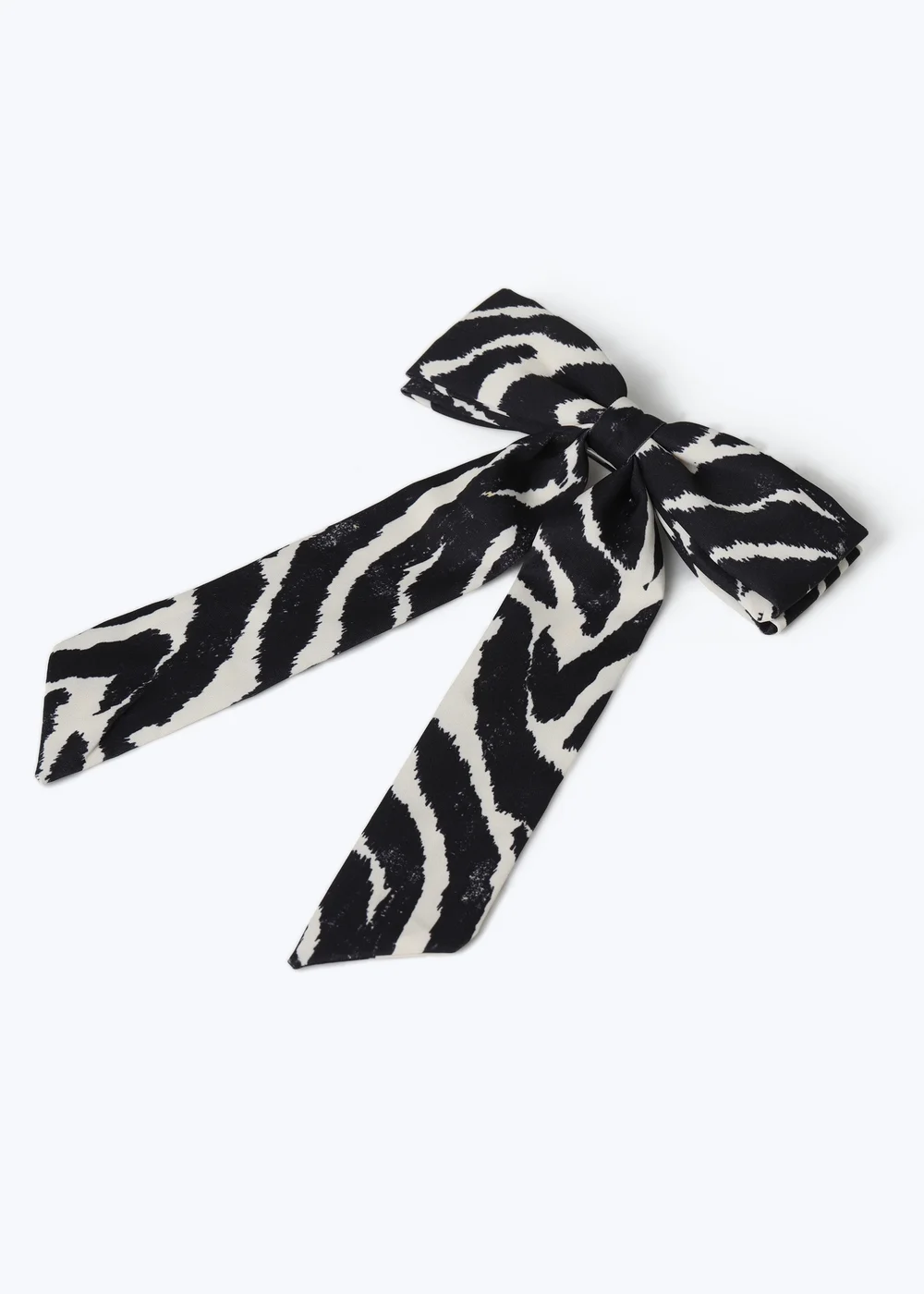 Muse Black & White Zebra Print Hair Bow - One Size Image 1