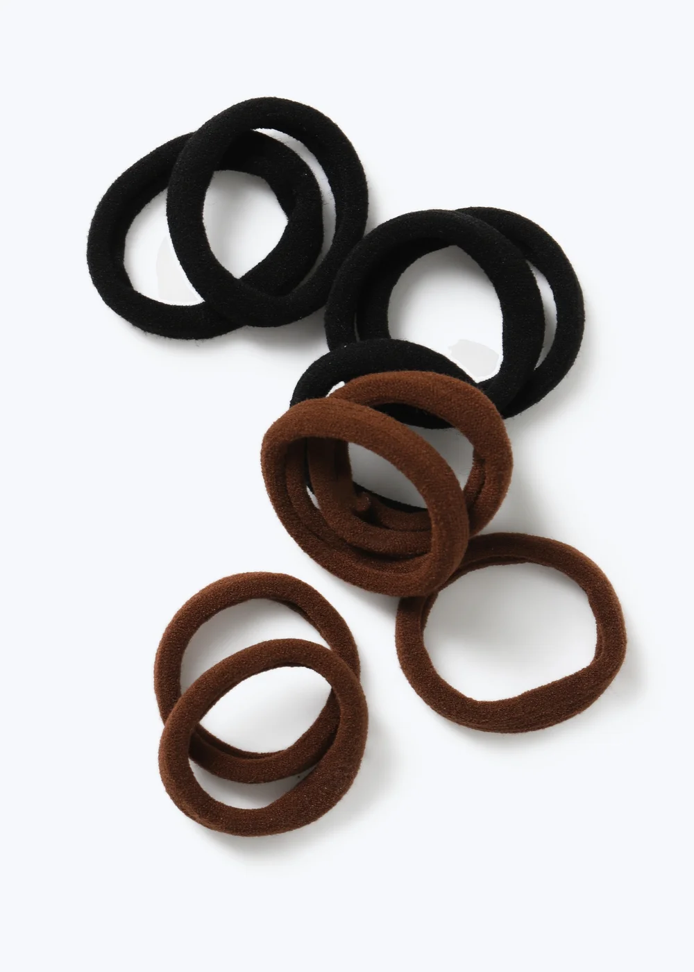 10 Pack Muse Brown & Black Ponios Hair Bobbles - One Size Image 1
