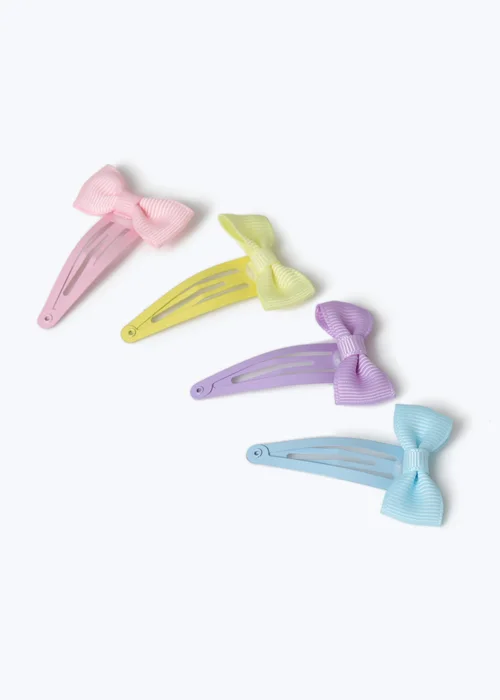 4 Pack Muse Multicoloured Bow Clips - One Size Image 2