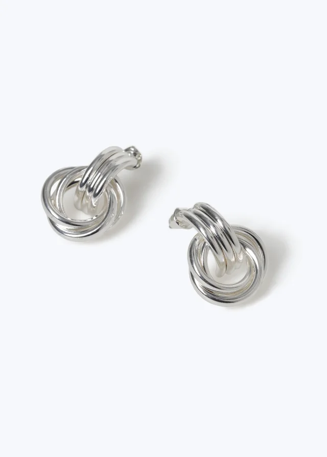 Muse Silver Mini Door Knocker Earrings