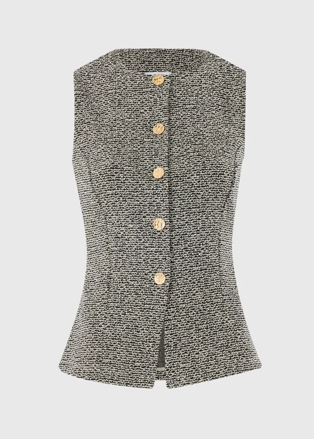 Black Boucle Co Ord Waistcoat