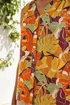 Roman Orange Leaf Print V-Neck Blouse - 16 Image 4