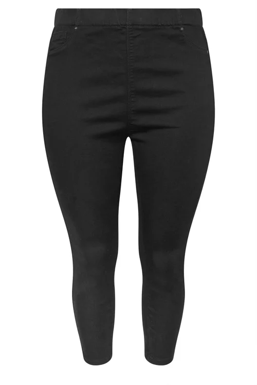 Yours Curve Black Cropped Stretch Jeggings - 24 Image 5