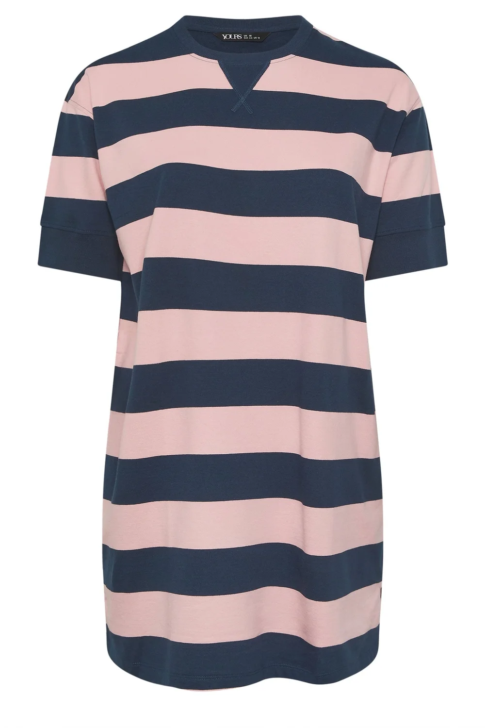 Yours Curve Navy Blue & Pink Stripe T-Shirt Dress - 26-28 Yours Curve Navy Blue & Pink Stripe T-Shirt Dress - 26-28