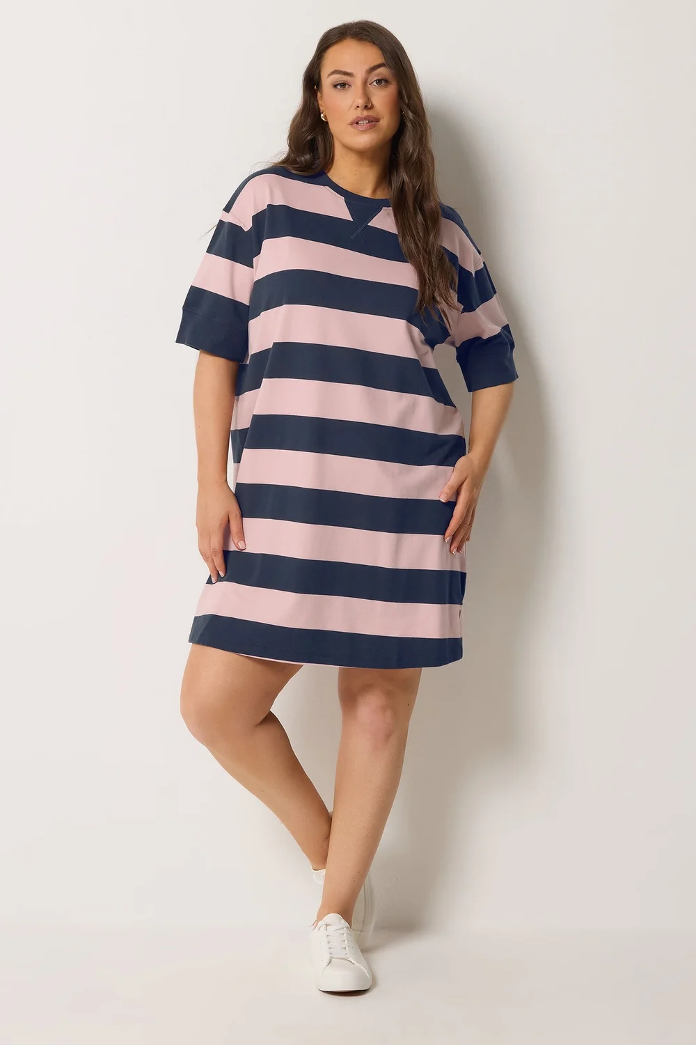blue and pink shirt dress Polo Ralph Lauren Girls Blue Pink Yellow Oxford Striped Shirt Dress