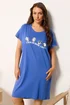 Yours Curve Blue 'This Is How I Roll' Panda Dipped Back Nightdress - 34-36 Image 1