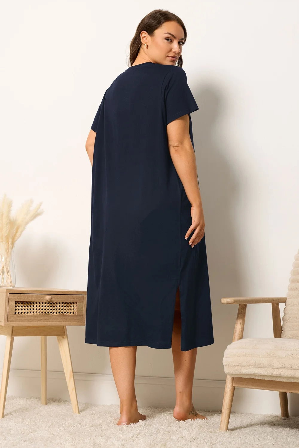 Yours Curve 2 Pack Blue Leopard Heart Midaxi Nightdresses - 14-16 Image 5