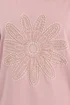 Yours Curve Pink Beaded Daisy T-Shirt - 22-24 Image 4
