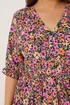 Yours Curve Black Floral Raglan Sleeve Dress - 22-24 Image 5