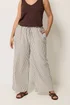 Yours Curve Chocolate Brown Stripe Trousers - 20 Image 2